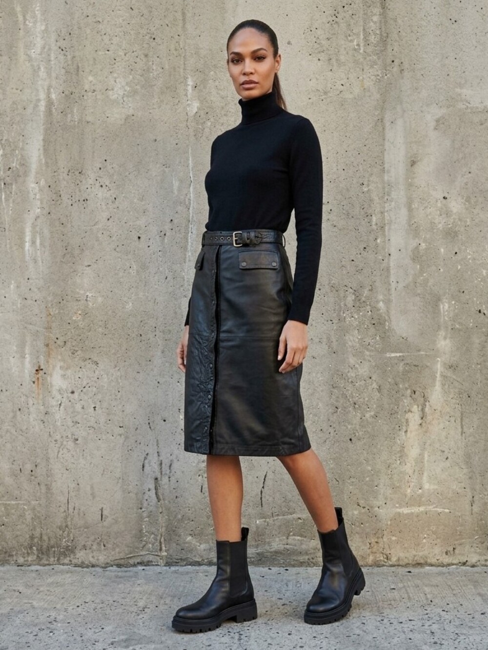 Vintage DKNY | Leather Utility Skirt - Picture 2 of 15